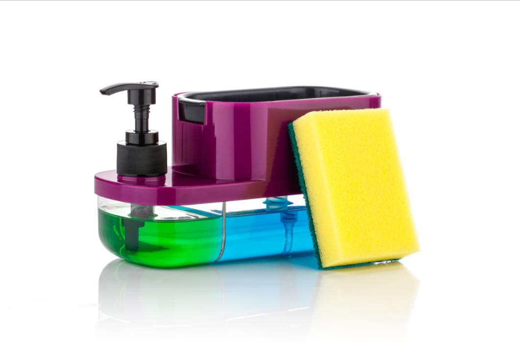 👉 3-in-1 Soap Pump with Sponge Holder